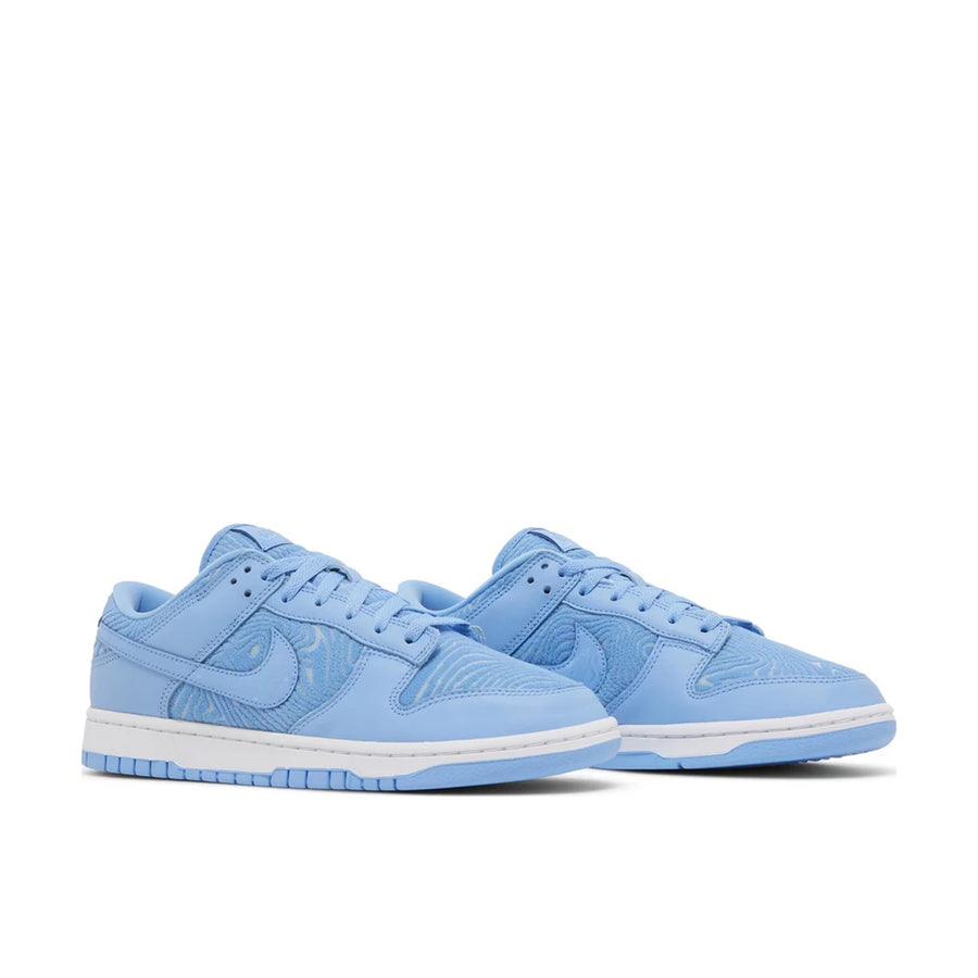 Pair of Nike Dunk Low Topography University Blue in pale blue