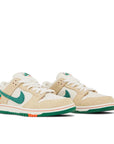 pair of Nike SB dunk low jarritos in green, orange and sail