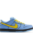 Side of Nike Dunk SB Low The Powerpuff Girls Bubbles in blue and yellow