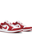 Pair of Jordan 1 low gym red white in red and white