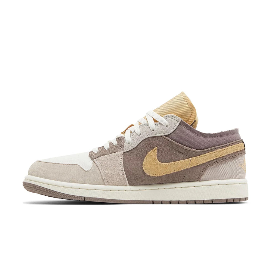 Side of Jordan 1 Low SE Craft Taupe Haze in Brown, Grey and Sail.