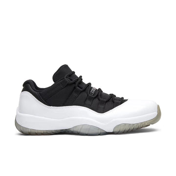 Side of Jordan 11 Retro Low Reverse Concord in Black and White