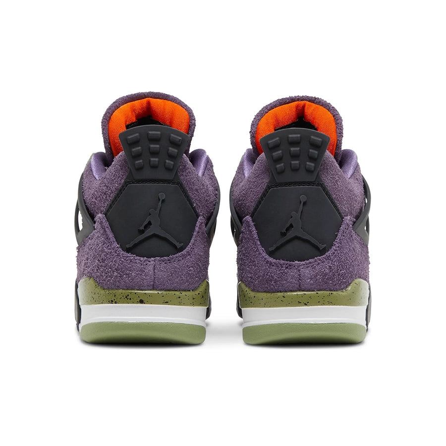 Heels of the women's Nike Air Jordan 4 Retro Canyon Purple shoes in purple
