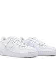 Pair of Nike Air Force 1 Low Triple White (GS) in White