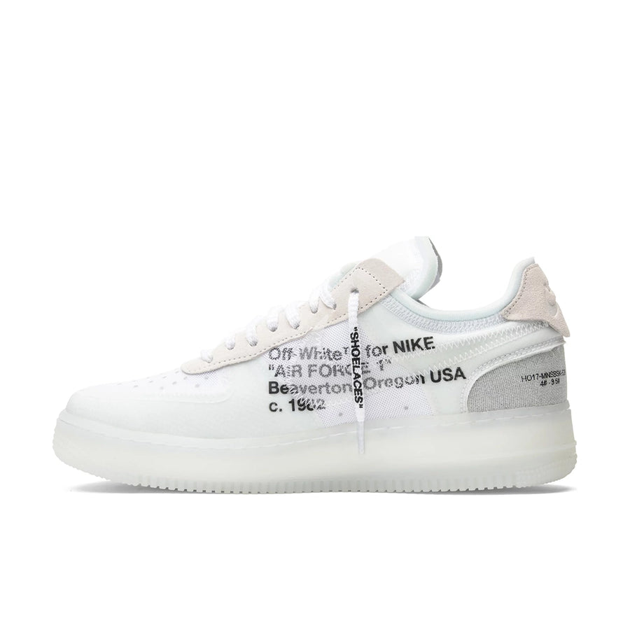 Side of the Nike Air Force 1 Low Off-White is in an all white colourway