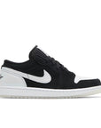 Side of Nike Air Jordan 1 Low Diamond Shorts basketball shoes are in a white, black and durabuck  colourway.