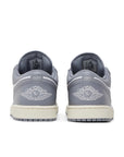 Heels of the Nike Air Jordan 1 Low Vintage Grey Basketball Shoes in grey and white