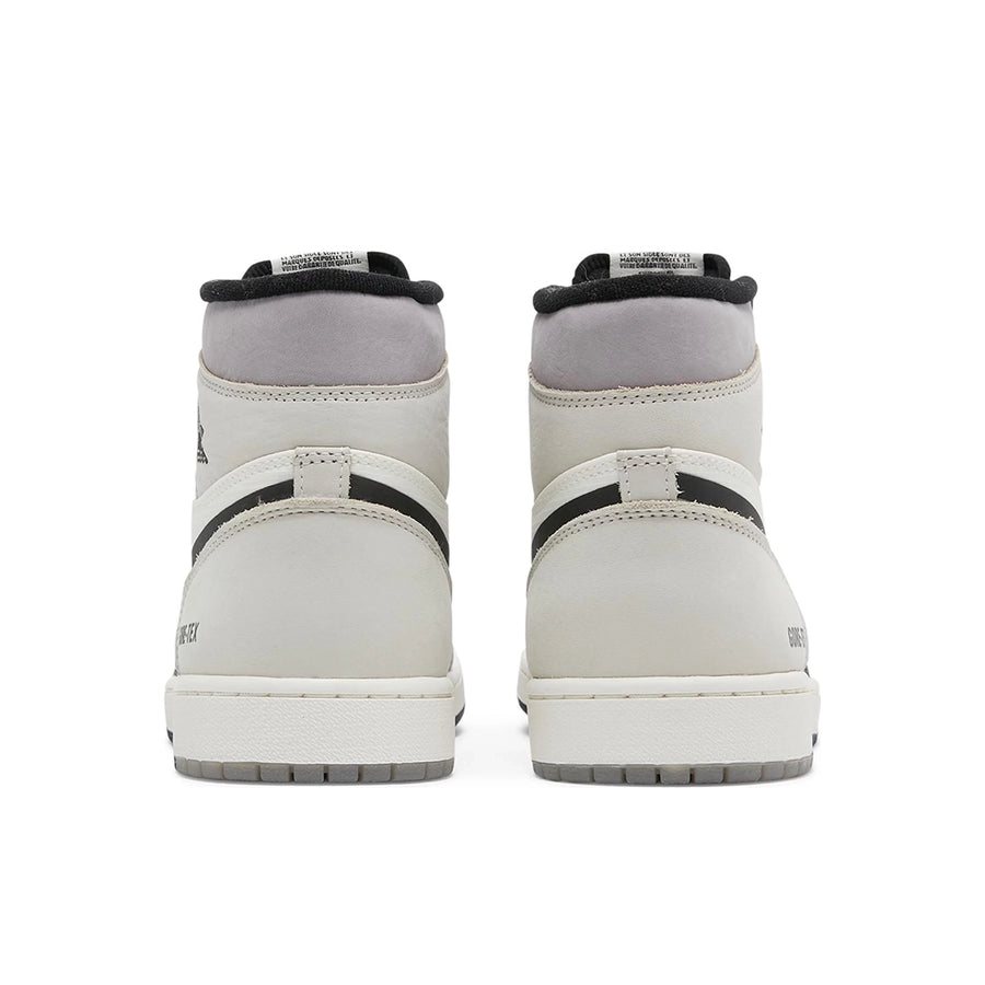Heels of the Nike Air Jordan 1 Retro High Element Gore-Tex Light Bone basketball shoes cream, grey and black