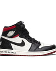 Side of the Nike Air Jordan 1 Retro High Not for Resale basketball shoes in varisty red, black and white