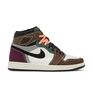 Side of the Nike Air Jordan 1 High OG Crafted basketball shoes in mixed colour