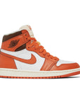 Side of the Jordan 1 High OG 'Starfish' is in a white, orange and chocolate brown colourway