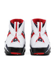 Heels of the Nike Air Jordan 7 Retro BCFC Paris Saint-Germain PSG basketball shoes in white, blue and red