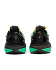 Heel of the Nike Blazer Low Off-White Black Electro Green sneaker in black