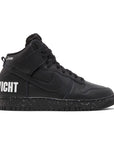 Side of the Undercover Nike dunk high basketball shoes in a black colour