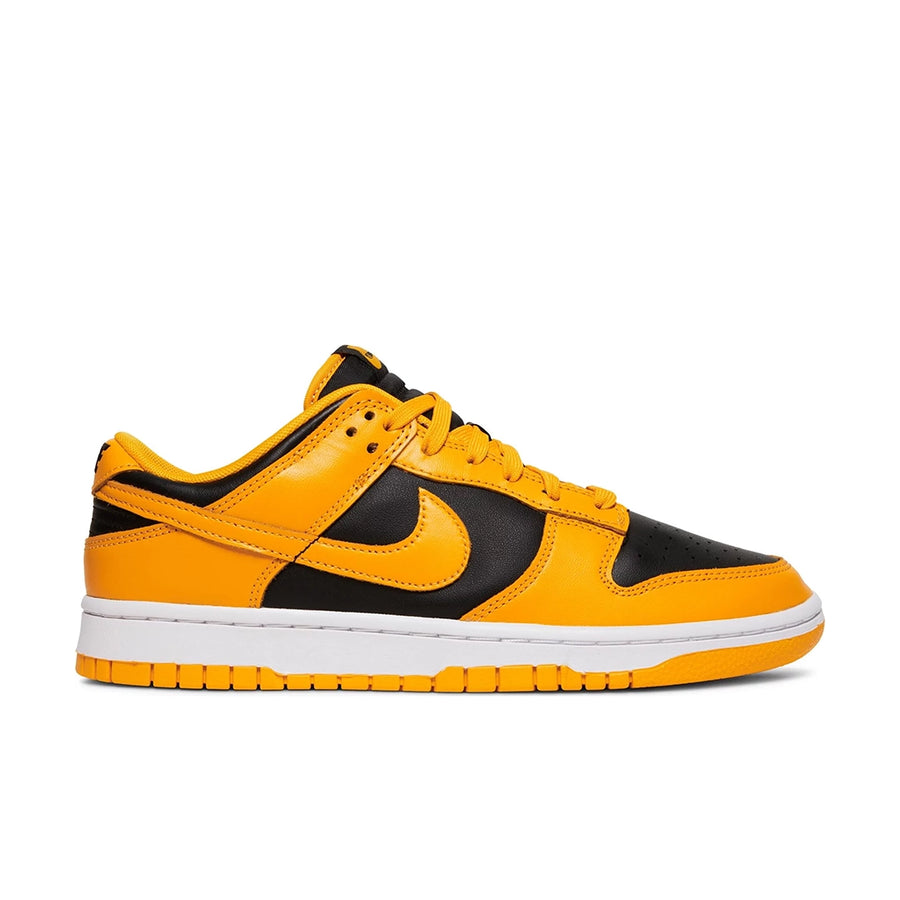 Side of the Nike dunk low championship goldenrod in a black and yellow colour