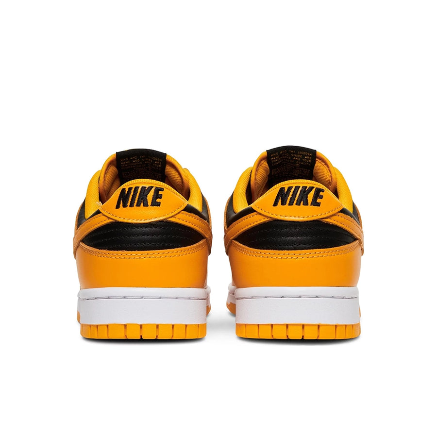 Heel of the Nike dunk low championship goldenrod in a black and yellow colour