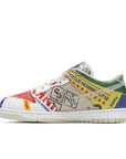 Side of the Nike dunk low city market in a multi colour