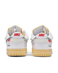 Heel of the Nike Dunk Low Off White Lot 1 sneakers in white