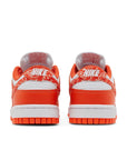 Heel of the womens Nike dunk low in a white orange "orange paisley" colour