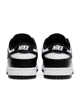 Heel of the Nike  dunk low in a black white "Panda" colour
