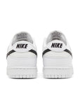 Heel of the Nike Dunk Low Reverse Panda basketball shoes in white and black