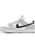 Side of the Nike Dunk Low SE Lottery Pack sneakers in grey