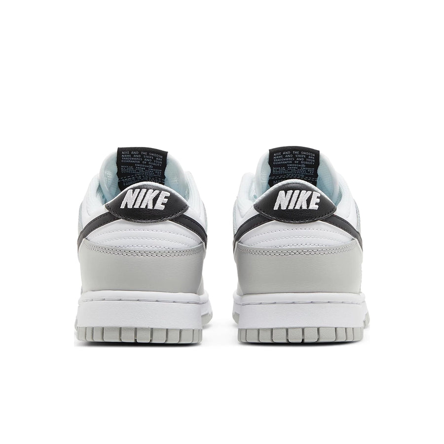 Heels of the Nike Dunk Low SE Lottery Pack sneakers in grey