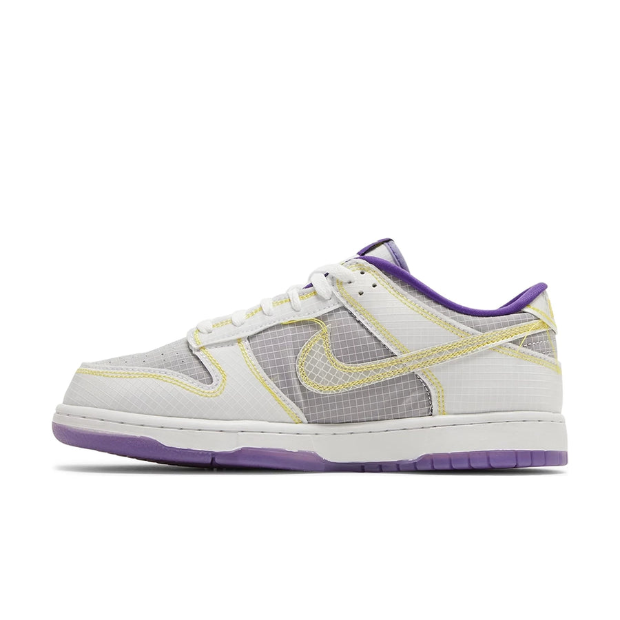 Side of the Nike Dunk Low Union Passport Pack Court Purple sneakers