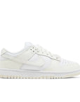 Side of the Nike Dunk Low Retro (W) Coconut Milk (DD1503-121) in Sail and Coconut Milk White.