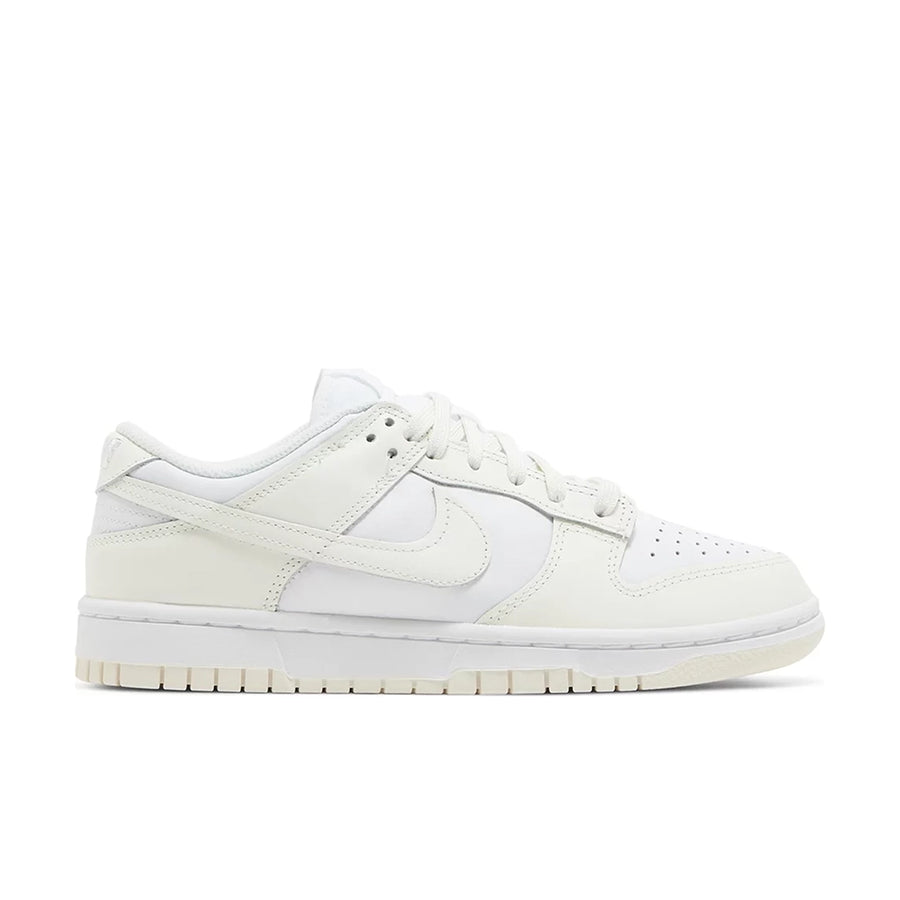 Side of the Nike Dunk Low Retro (W) Coconut Milk (DD1503-121) in Sail and Coconut Milk White.