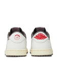 Heel of the Nike Air Jordan 1 Low OG SP Travis Scott Reverse Mocha exclusive sneakers in white, mocha and brown