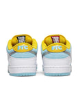 Heel of the Nike sb dunk low pro ftc lagoon pulse  skating shoes in blue and white