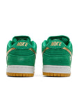 Heel of the Nike sb dunk low skating shoes in a green St Patricks Day colour